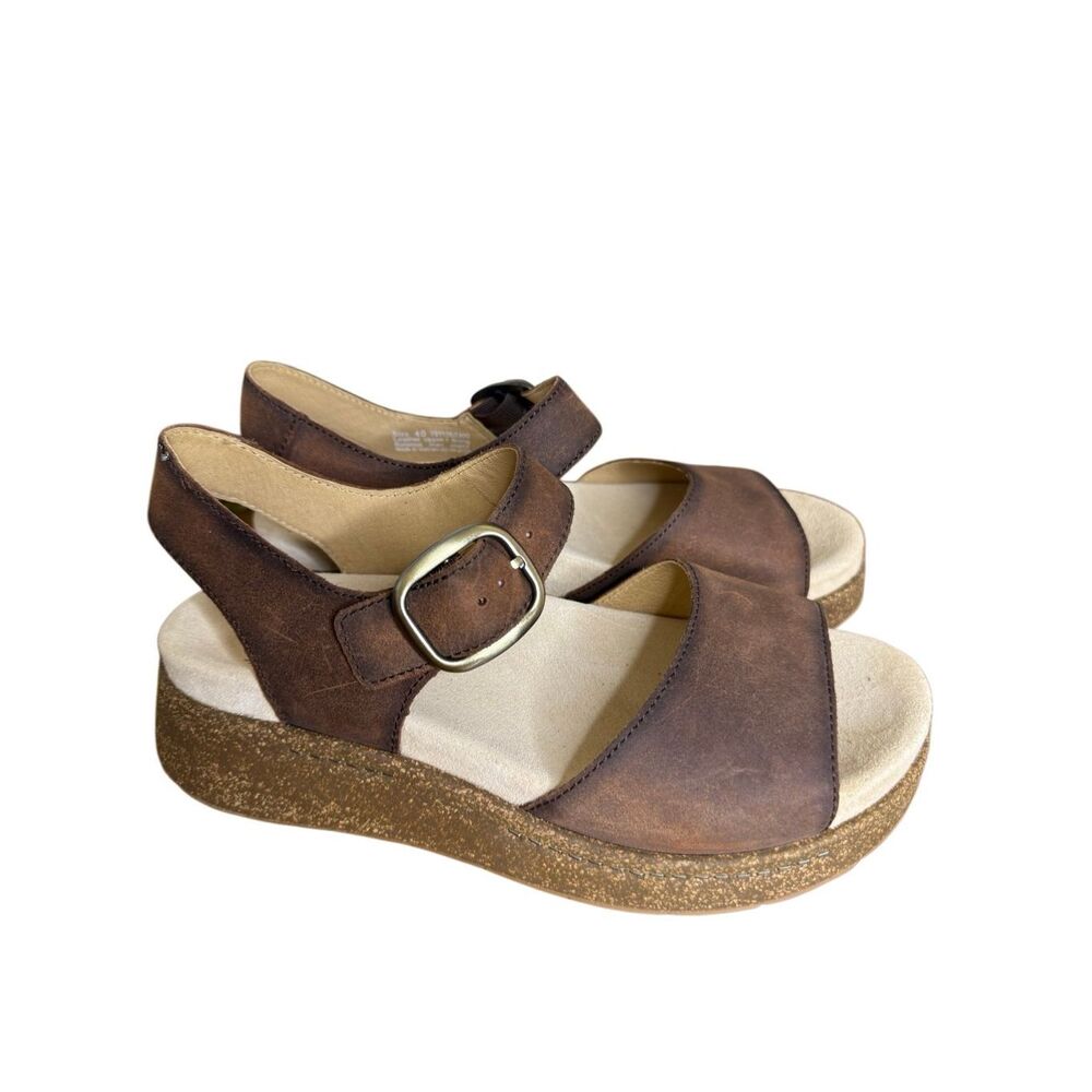 NEW Dansko Bianca Platform Sandal in Burnished Brown Nubuck NIB Boho, Casual - Picture 3 of 11